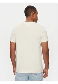 TOMMY HILFIGER - Tommy Hilfiger T-Shirt Logo MW0MW11797 Beżowy Regular Fit. Kolor: beżowy. Materiał: bawełna #4