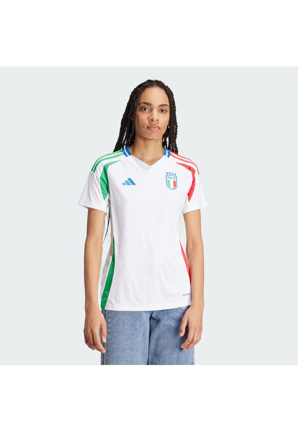 Adidas - Koszulka Italy 24 Away. Kolor: biały. Materiał: materiał