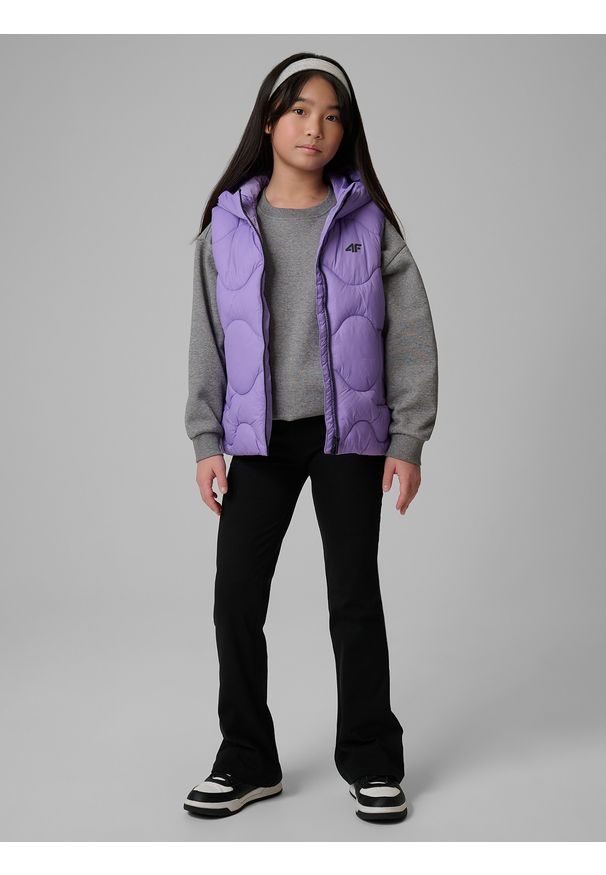 4f - 4F Legginsy dzianinowe dziewczęce - czarne 164 (13-14 lat). Okazja: na spacer, na co dzień. Stan: podwyższony. Kolor: czarny. Materiał: dzianina. Sezon: lato. Styl: casual