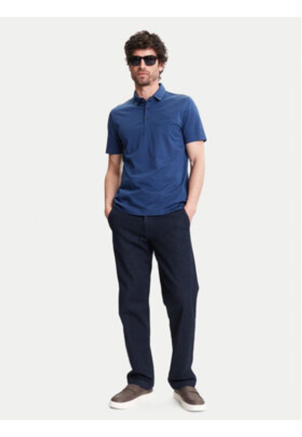 Pierre Cardin Polo C5 21514.2122 Granatowy Regular Fit. Typ kołnierza: polo. Kolor: niebieski. Materiał: bawełna
