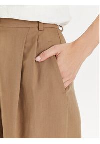 Weekend Max Mara Spodnie materiałowe Diletta 2415131062 Brązowy Wide Leg. Kolor: brązowy. Materiał: len, wiskoza #2