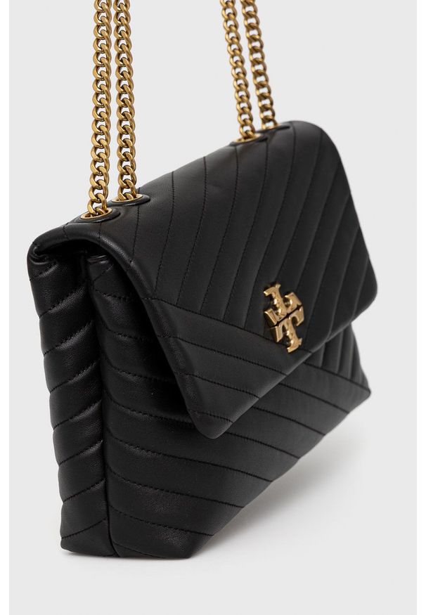 Tory Burch torebka skórzana kolor czarny. Kolor: czarny. Materiał: skórzane. Rodzaj torebki: na ramię
