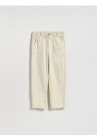 Reserved - Spodnie chino z lnem - złamana biel. Materiał: len #1