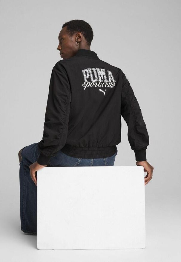 Puma - Męska kurtka bomber PUMA Class PUMA Black. Kolor: czarny. Materiał: guma. Wzór: napisy, nadruk. Styl: sportowy, elegancki