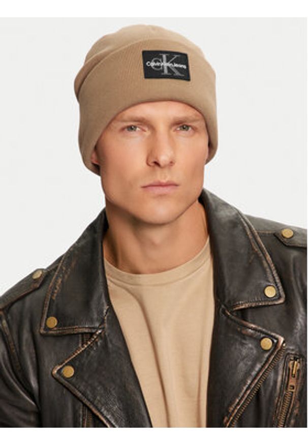 Calvin Klein Czapka K50K512455 Beżowy. Kolor: beżowy. Materiał: bawełna