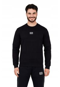 EA7 Emporio Armani - EA7 Czarna bluza męska z naszywką z logo. Kolor: czarny. Wzór: aplikacja #5