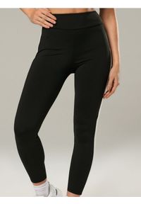 Sinsay - Legginsy sportowe z lampasami Gym Hard - czarny. Kolor: czarny. Styl: sportowy