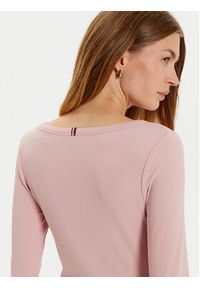 TOMMY HILFIGER - Tommy Hilfiger Bluzka WW0WW38869 Różowy Slim Fit. Kolor: różowy. Materiał: wiskoza #2