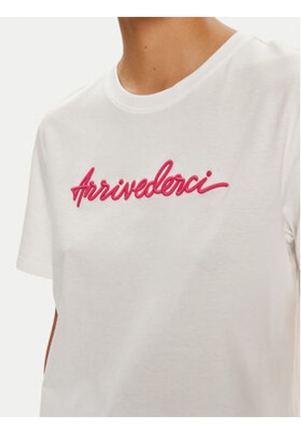 Vila T-Shirt Sybil 14097444 Biały Regular Fit. Kolor: biały. Materiał: bawełna