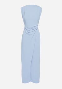 Born2be - Niebieski Kombinezon Bez Rękawów z Ozdobnym Marszczeniem Sepalene. Okazja: na co dzień. Kolor: niebieski. Długość rękawa: bez rękawów. Sezon: wiosna, lato. Styl: elegancki, casual, klasyczny #4