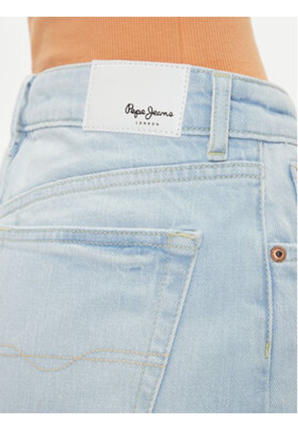 Pepe Jeans Szorty jeansowe PL801176 Niebieski Loose Fit. Kolor: niebieski. Materiał: bawełna