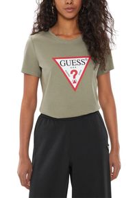Guess - GUESS Zielony t-shirt damski Original Tee, Rozmiar XL. Kolor: zielony #4