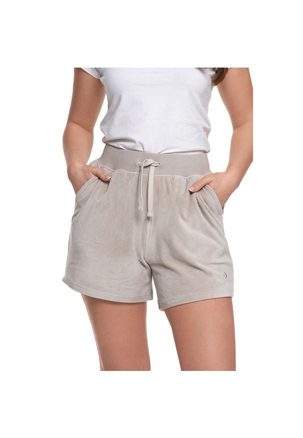 Szare Modne Damskie Szorty Moraj. Okazja: na co dzień. Kolor: szary. Materiał: materiał. Sezon: lato. Styl: casual, elegancki