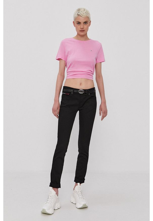 Tommy Jeans Jeansy damskie medium waist. Kolor: czarny