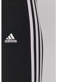 Adidas - adidas Szorty GR3866 damskie kolor czarny z aplikacją high waist. Stan: podwyższony. Kolor: czarny. Materiał: dzianina. Wzór: aplikacja #2