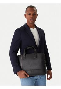 TOMMY HILFIGER - Tommy Hilfiger Torba na laptopa Th Central Slim Computer Bag AM0AM13631 Czarny. Kolor: czarny. Materiał: skóra #1