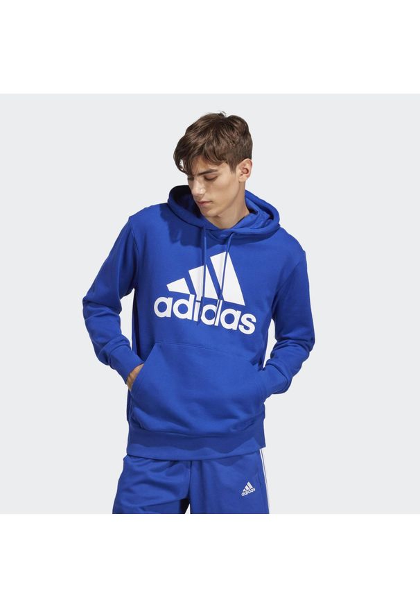 Adidas - Essentials French Terry Big Logo Hoodie. Typ kołnierza: kaptur. Kolor: niebieski. Sport: fitness