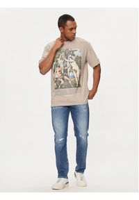 Redefined Rebel T-Shirt Pedro 221166 Beżowy Regular Fit. Kolor: beżowy. Materiał: bawełna #4