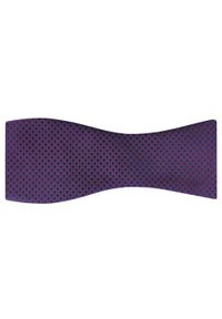 Modini - Bordowa mucha wiązana w granatowe romby W106. Kolor: wielokolorowy, czerwony, niebieski. Materiał: poliester, tkanina. Styl: elegancki #1