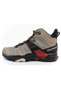 salomon - Buty trekkingowe sportowe męskie Salomon X Ultra 4 Mid GTX. Kolor: wielokolorowy, beżowy, czarny
