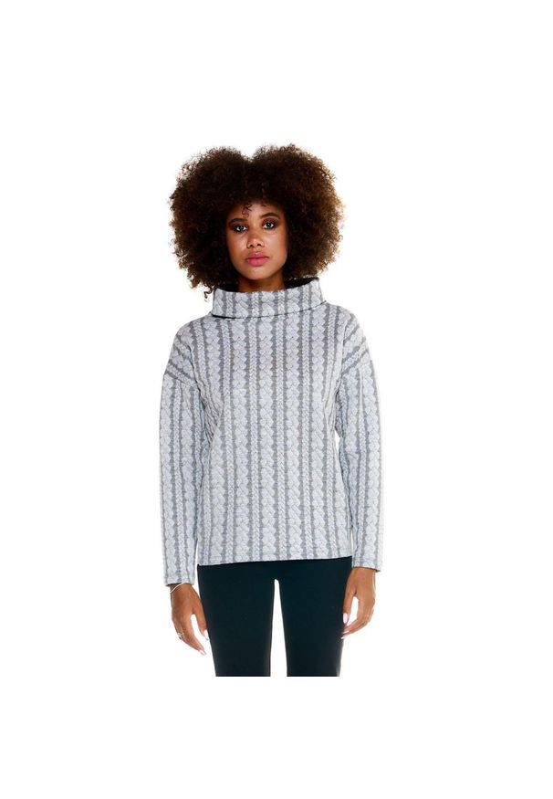 LEONE 1947 APPAREL - Szary damski sweter Leone z warkoczami. Kolor: szary. Materiał: tkanina. Sport: fitness