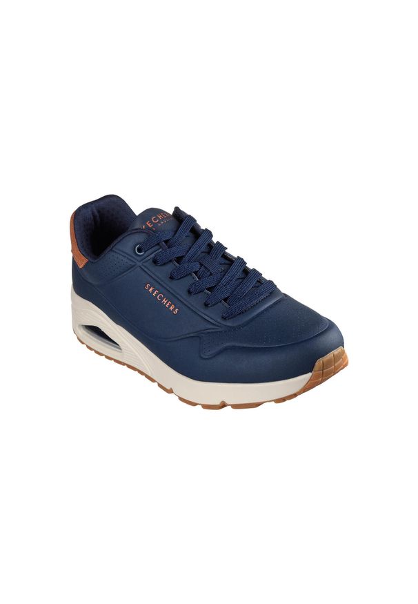 skechers - Buty SKECHERS UNO - SUITED ON AIR Niebieski. Kolor: niebieski. Materiał: materiał, skóra ekologiczna
