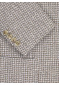 Pako Lorente - PAKO LORENTE - Jasnobrązowa marynarka w drobną kartkę. Okazja: na co dzień. Kolor: brązowy. Materiał: poliester, wełna. Wzór: kratka. Styl: casual #2