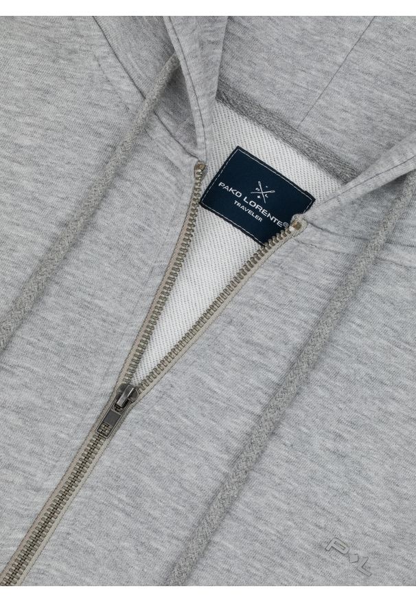 Pako Lorente - Rozpinana bluza dresowa w szarym kolorze. Okazja: na co dzień. Typ kołnierza: kaptur. Kolor: szary. Materiał: dresówka. Wzór: gładki. Styl: casual