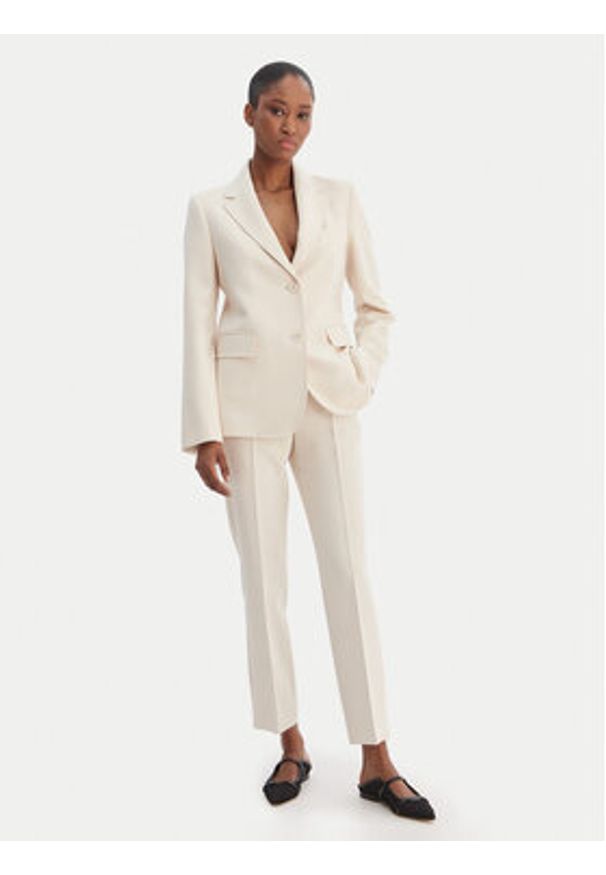 Weekend Max Mara Marynarka Uva 2615041061 Écru Slim Fit. Kolor: kremowy. Materiał: syntetyk