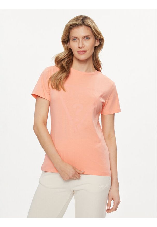 Guess T-Shirt Adele V2YI07 K8HM0 Pomarańczowy Regular Fit. Kolor: pomarańczowy. Materiał: bawełna