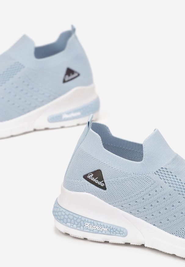 Born2be - Jasnoniebieskie Buty Sportowe Artista. Kolor: niebieski. Materiał: materiał. Szerokość cholewki: normalna. Wzór: aplikacja. Obcas: na koturnie