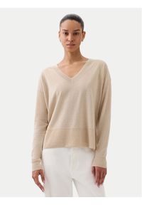 GAP - Gap Sweter 854769-02 Beżowy Relaxed Fit. Kolor: beżowy. Materiał: syntetyk