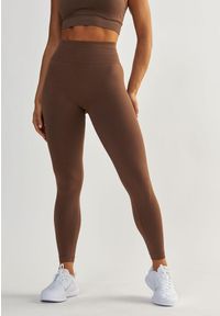 BESHAPED - Legginsy fitness damskie Beshaped Gym Queen modelujące. Kolor: brązowy. Materiał: nylon. Sport: fitness