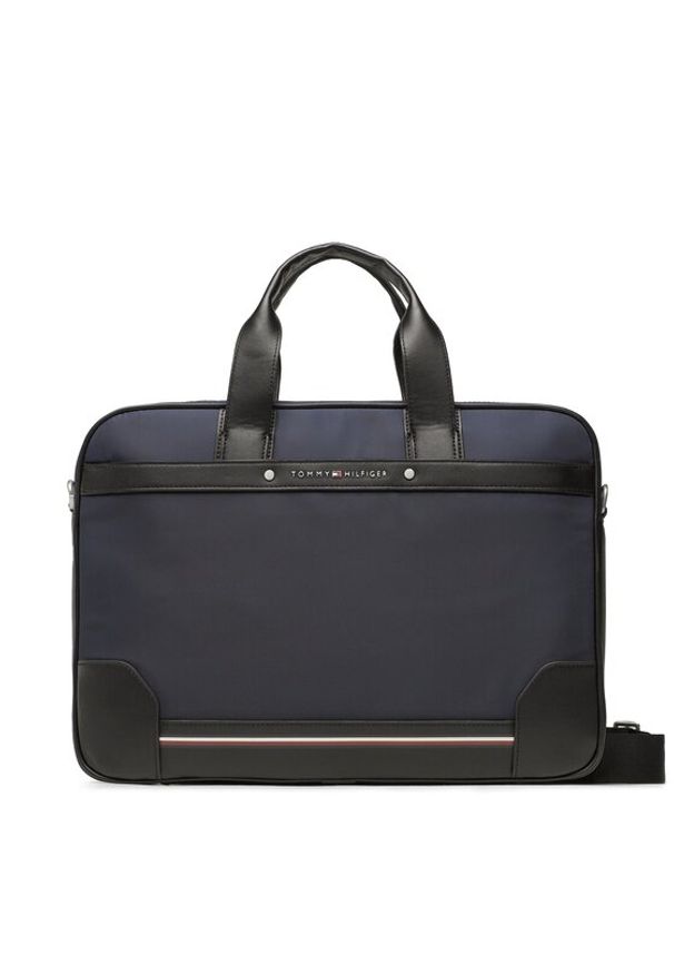 TOMMY HILFIGER - Tommy Hilfiger Torba na laptopa Central Repreve AM0AM11301 Granatowy. Kolor: niebieski. Materiał: materiał