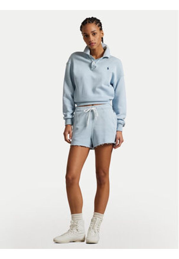 Polo Ralph Lauren Szorty sportowe 211965103002 Błękitny Straight Fit. Kolor: niebieski. Materiał: bawełna