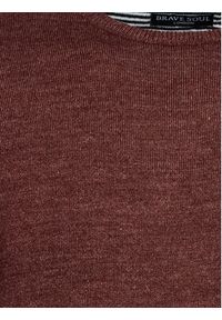 Brave Soul Sweter MK-279PARSEC6 Bordowy Regular Fit. Kolor: czerwony. Materiał: wiskoza