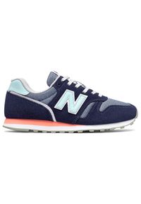 Buty New Balance WL373CT2 - granatowe. Okazja: na co dzień. Zapięcie: sznurówki. Kolor: niebieski. Materiał: guma, zamsz, materiał, syntetyk. Szerokość cholewki: normalna. Model: New Balance 373 #1
