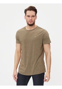 Tommy Jeans T-Shirt Jaspe DM0DM09586 Zielony Slim Fit. Kolor: zielony. Materiał: syntetyk, bawełna