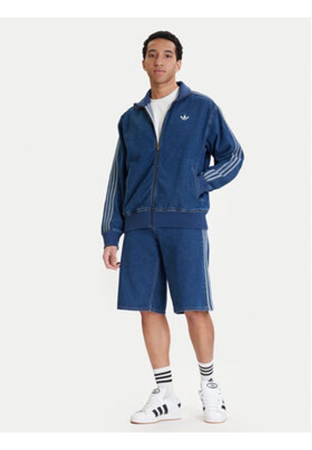 Adidas - adidas Bluza adicolor Denim Firebird KD1517 Niebieski Loose Fit. Kolor: niebieski. Materiał: bawełna, jeans
