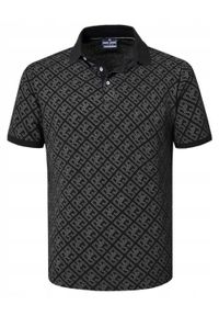 Bawełniana, Męska Koszulka Polo - Pako Jeans - Czarna, Wzór. Okazja: na co dzień. Typ kołnierza: polo. Kolor: czarny. Materiał: bawełna. Styl: casual #3