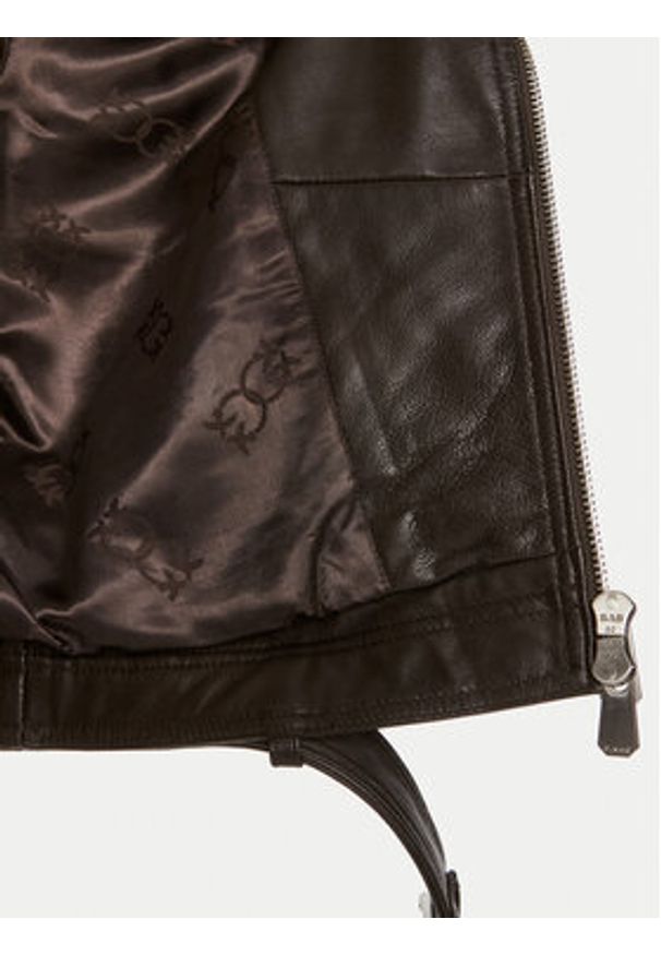 Pinko Kurtka skórzana Costa Rica 103897 A21L Brązowy Regular Fit. Kolor: brązowy. Materiał: skóra