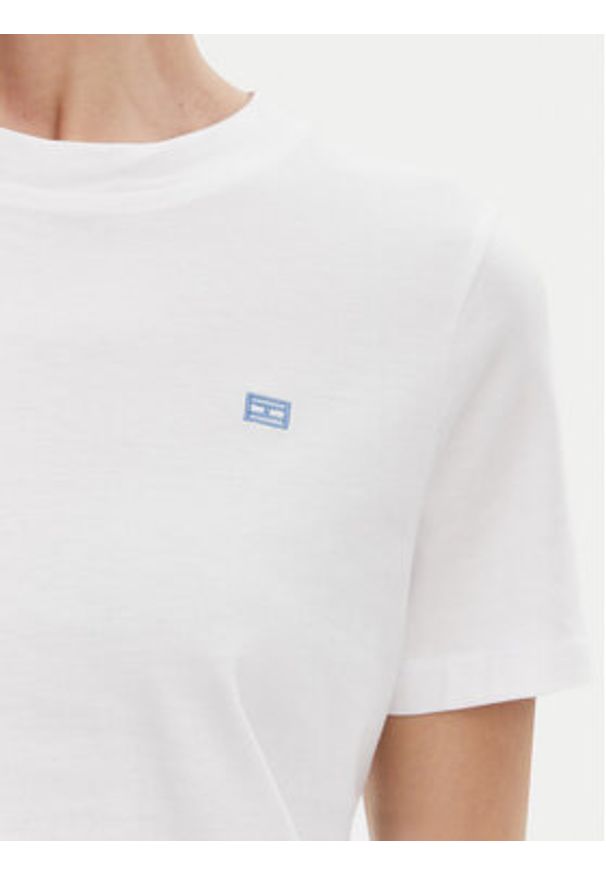TOMMY HILFIGER - Tommy Hilfiger T-Shirt WW0WW45522 Biały Regular Fit. Kolor: biały. Materiał: bawełna