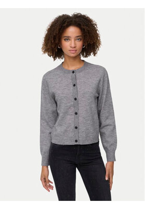 only - ONLY Kardigan Camille 15349639 Szary Regular Fit. Kolor: szary. Materiał: syntetyk