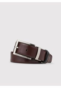 Pako Lorente - PAKO LORENTE - Dwustronny skórzany pasek z błyszczącą klamrą. Materiał: skóra #8