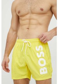 BOSS szorty kąpielowe kolor żółty. Kolor: żółty. Materiał: materiał #2