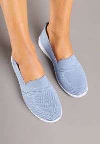Born2be - Niebieskie Wsuwane Tenisówki Mokasyny Venni. Okazja: na co dzień, na spacer. Zapięcie: bez zapięcia. Kolor: niebieski. Materiał: jeans. Wzór: aplikacja. Styl: elegancki, casual #5