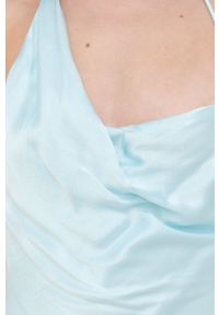 BARDOT - Bardot sukienka kolor turkusowy maxi rozkloszowana. Kolor: turkusowy. Materiał: tkanina. Długość rękawa: na ramiączkach. Typ sukienki: rozkloszowane. Długość: maxi #4