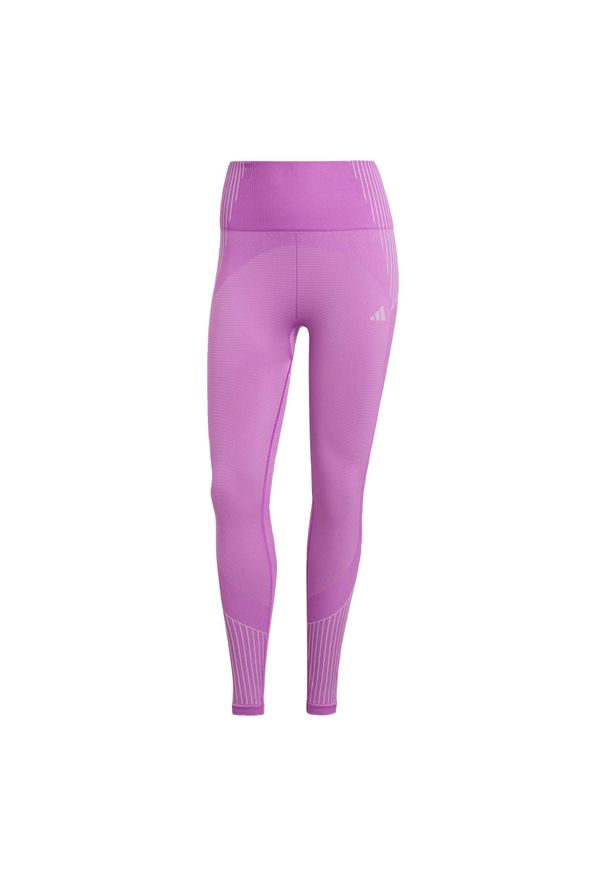 Adidas - Legginsy Seamless Branded 7/8. Kolor: fioletowy. Materiał: materiał. Sport: fitness