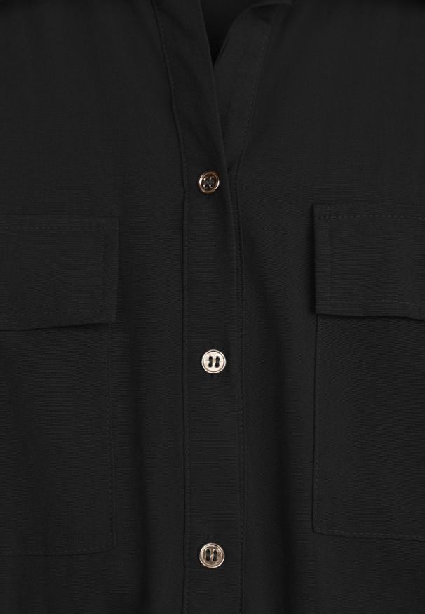 Renee - Czarny Koszulowy Kombinezon Bez Rękawów z Bawełny i Wiskozy z Baskinką Tefnor. Kolor: czarny. Materiał: wiskoza, bawełna. Długość rękawa: bez rękawów. Sezon: lato. Styl: boho