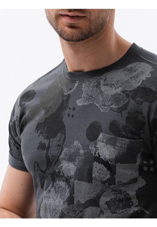 Szary t-shirt Ombre Clothing z nadrukiem